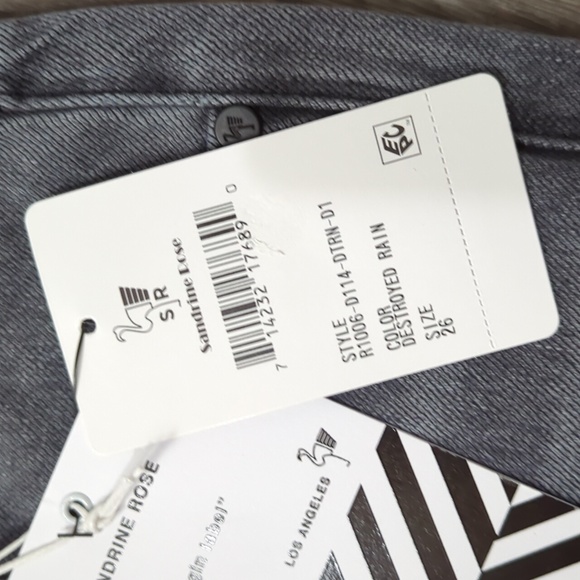 🌟RARE NWT Sandrine Rose Free People Gray/Black Jeans - Picture 4 of 8